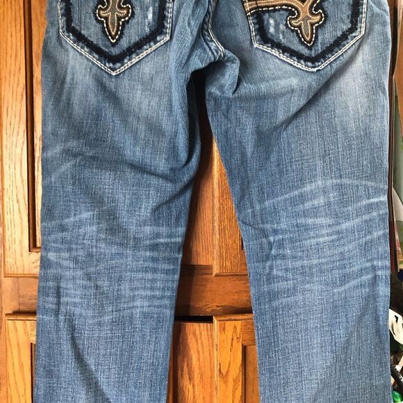Rock Revival Fleur Flap Pocket Richie Straight Jeans Size 30 - Picture 8 of 11